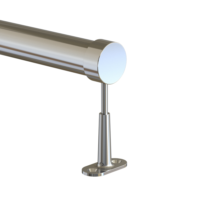 ADJUSTABLE TUBE SUPPORT D.30 WITH CAP - CHROME